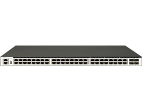48 個(gè) 1GE Base-T 端口，4 個(gè) 10GE SFP+端口，三層以太網(wǎng)交換機(jī)